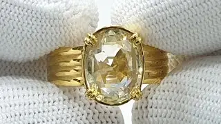 8.70 Cts Yellow Sapphire/Pukhraj Gemstone 22k Gold Ring | HTPGEMSTONES |
