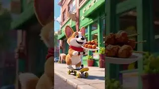 🍖 Corgi's BBQ Adventure!#shorts #cute #dog #animation