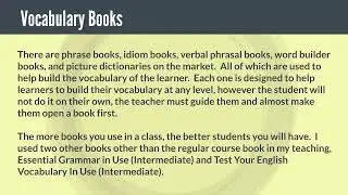 ESL Teaching Vocabulary Books