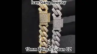 $79.99 💎 Iced out 13MM Miami Cuban Necklace Luxury Micro Paved CZ Stone #cubanlink #moissanite