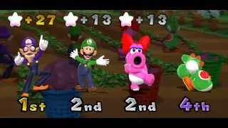 Mario Party 9 - Waluigi vs Yoshi vs Luigi vs Brido- Bowser Station (Very Hard Diffculty)
