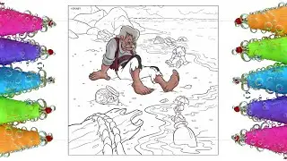 Coloring page by number #12 | Walt Disney's Pinocchio |  Geppetto