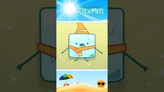 Sunny Trouble for CubeMelt! Can He Stay Cool? #shorts #cartoon #cubemelt #funny