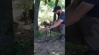 CONSTRUCTION OF A CAMPING TABLE FROM TREE BRANCHES #asmr #camping #bushcraft