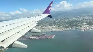 Taking off from the Norman Manley International Airport, Kingston, Jamaica 