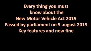 motor vehicle act 2019 key feature and new fine )