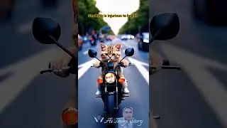 Cat motorcycle riding on the road 😸🏍️ cute cat #ai #cat #cute #cutecat #motorcycle #shorts #cats