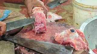 Amazing Fastest Full Goat Head Cutting Skills Goat Head Cutting & Cleaning Live In Bangladesh #goat