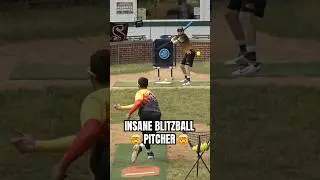 INSANE BLITZBALL PITCHER 🤯 | Swisher Blitzball #blitzball #baseball #bananaball #softball #sports