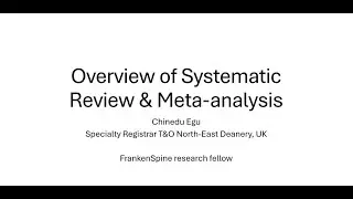 Overview of Systematic Review and Meta-Analysis