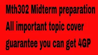 mth302 midterm preparation all important topic with vulearningpoint #vu #midterms #mth302
