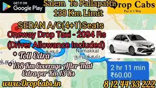 Salem to Pallapatti Drop Cabs @ 2094RS Oneway Drop Taxi, Round Trip