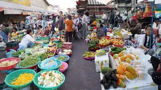 Best Cambodian Early Morning Food Market &ndash; Plenty Fresh Fruit, Vegetable, Meat & More Food