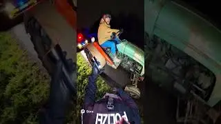 Traktor mit Raketenantrieb😂🚀 #ki #lustig #sora #action #police
