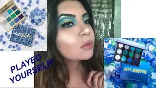 TARTE YOU PLAYED YOURSELF! | Face Candy Atlantis Palette| Blue double cut crease