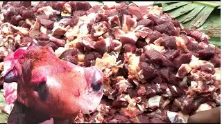 Village Ceremony Cow Meat Cutting: Fastest Beef Cutting Skill by Professional Butcher. BD Village 24