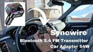 Автомобильный адаптер Syncwire Bluetooth 5.4 FM-передатчик 54 Вт