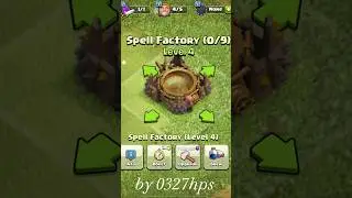 Upgrading Spell Factory Level 1 to Max Level | 0327hps #0327hps #clashofclans #coc #shorts