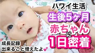 【 1日密着 】生後5ヶ月の赤ちゃんの1日!!!!成長記録【A day as a 5 month old baby】海外  主婦ルーティン | アメリカ ハワイ｜かわいい赤ちゃん