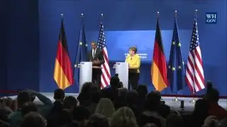 Barack Obama Angela Merkel Speeches - Press Conference Video