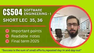 CS504 Short Lecture 35 -36 || Software Engineering - I ||  VU Final Term Prep ||  ⁨@ah-ap⁩