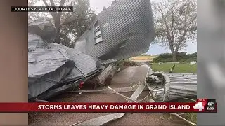 Grand Island family grateful to be okay after storm hurls grain bin into home