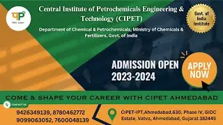 ADDMISION 2023 OPEN | CIPET-IPT, Ahmedabad