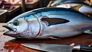 Everyday of My Life ❗🔥 Exploring Sorong Fish Market live broadcast of yellowfin tuna cutting
