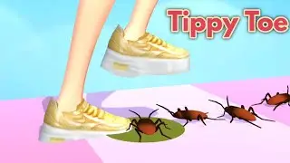 Tippy toe Giant Woman Walking and Destroying 