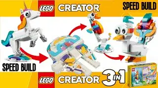 4in1 Lego SPEED BUILD Unicorn Millennium Falcon Seahorse Peacock 3 in 1 31140