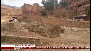 Extreme weather 2018 - Deadly flash floods again (Jordan) - BBC News - 10th November 2018
