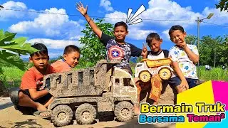 Main Truk Pasir Sampai Kotor‼️Truk Masuk Kolam Air Lumpur😱 Praya Brother