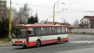 MHD Ko&scaron;ice: trolejbus &Scaron;koda 14TrM #2005 odch&aacute;dza do gar&aacute;že