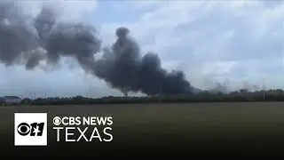 Massive fire at former power plant in Bacliff, south of Houston