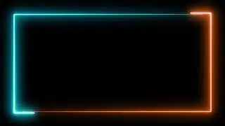 2 color neon frame border animation in black screen background | W3DS084