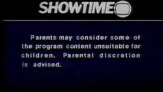 Showtime viewer advisory warning, 1984