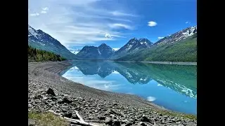 Incredible views from a Glacier-fed Lake! Tent camping at Eklutna Lake in Alaska.