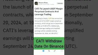 CATI Airdrops Withdrawal Date Binance | 2 Cati withdraw #airdrop #blum #majorairdrop #catie