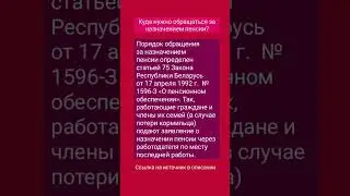 Куда нужно обращаться за назначением пенсии в РБ?