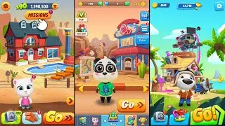 Pet Runner Panda Vs Talking Tom Gold Run Ginger Vs Talking Tom Fly Run Hank Android Pad Gameplay
