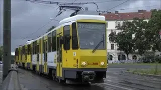 BVG Berlin - Straßenbahnen in der Treskowallee am Bf Karlshorst, Juli 2017