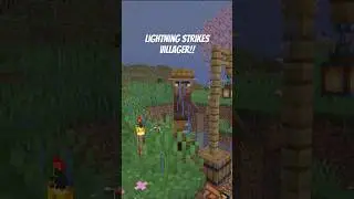 Lightning strikes villager! #minecraft #minecraftshorts #gaming #funny #meme #shorts #short
