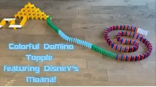 Colorful Domino Compilation of Topples! Ft. Disney's Moana Characters!
