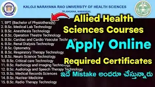 ADMISSIONS INTO B.Sc.(MLT), B.Sc. ALLIED HEALTH SCIENCES COURSES BPT (Bachelor of Physiotherapy) etc