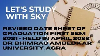 Revised Date Sheet Of Dr. Bhimrao Ambedkar University,