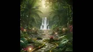 Rainforest Waterfall Ambience 🌧️ Gentle Rain, Flowing Water & Jungle Sounds | Sleep, Relax, Study