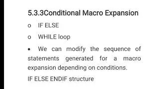 Conditional macro expansion- System software- module 5