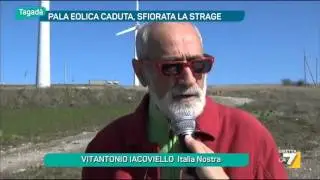 Pala eolica caduta, sfiorata la strage