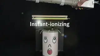An ionizer demonstrating amazing instant-ionizing (Static removal with BAR TRINC)