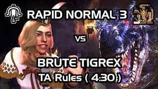 [MHW: Iceborne] Lightbreak Gun LBG (Rapidfire Normal 3) vs MR6☆ Brute Tigrex. TA Rules Solo ( 4:30 )